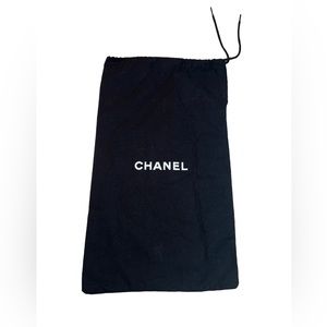 CHANEL DUST BAG Black White 12.5 x 7.5 inches